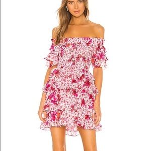 Misa Los Angeles Floral Off-Shoulder Mini Dress